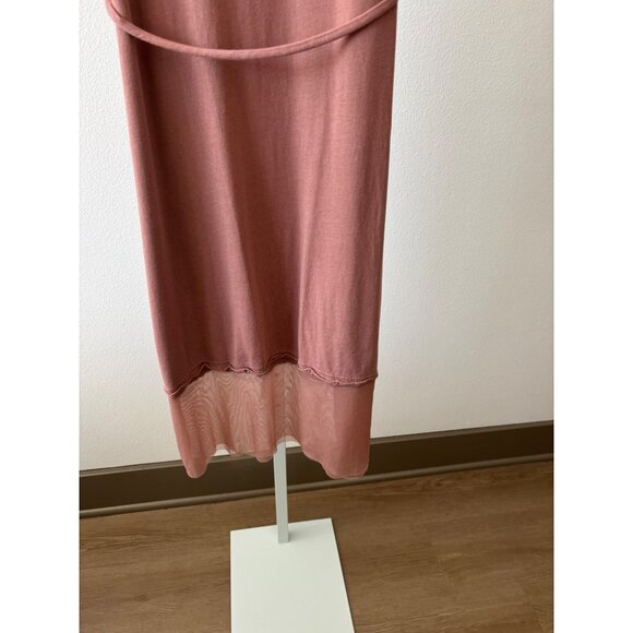 Jersey Dress Large Mesh Hem Drawstring Waist Beachy Lagenlook Festival Boho Chic - Picture 10 of 12